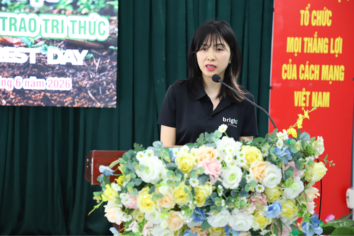 Bà Melissa Hồ - Giám đốc Điều hành Bright Việt Nam phát biểu tại chương trình.